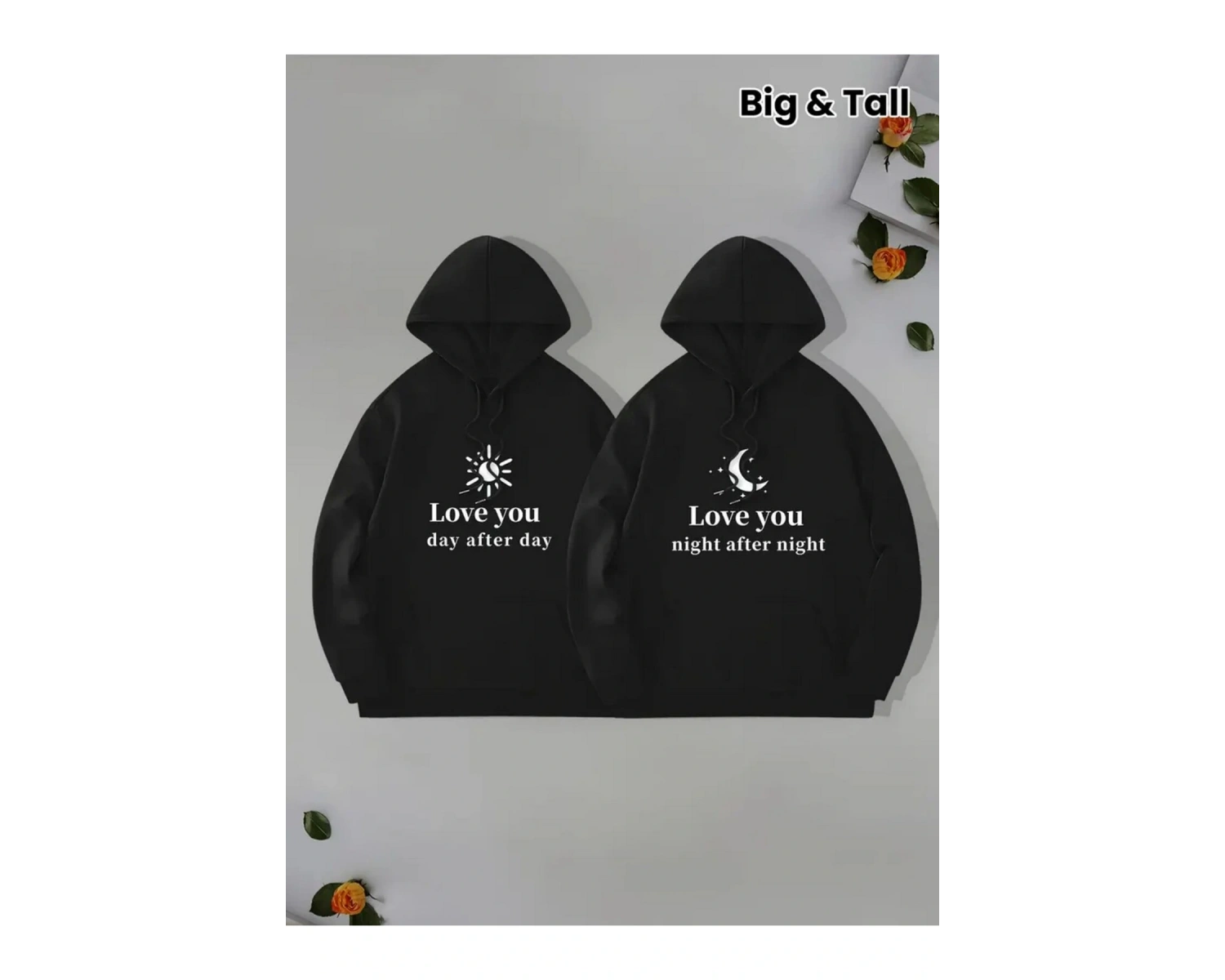 Siyah Kapşonlu Sweatshirt Çift Sevgili Kombinleri Couple Clothing