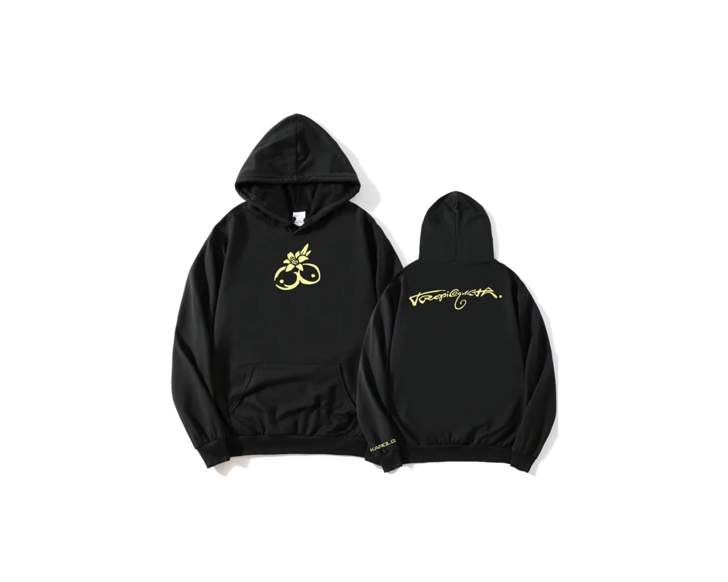 Siyah KAROL G Tropicoqueta kıcı Albümü Grafik Uzun