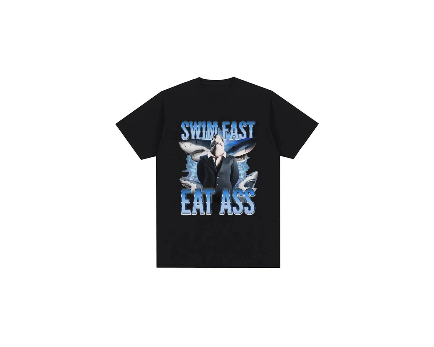 Siyah Komik Balık Diyagramı Meme Grafik Retro