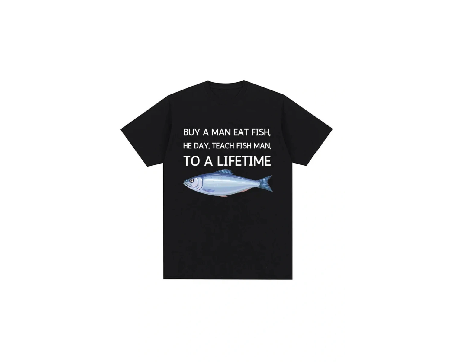 Siyah Komik Balık Diyagramı Meme Grafik Retro