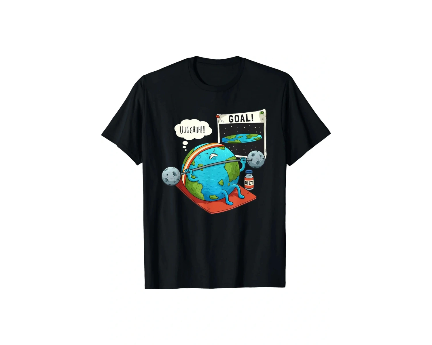 Siyah Komik Düz T Spor Eğitimi Takım Elbise Grafik T Sokak Kişilik Grafik T Shir