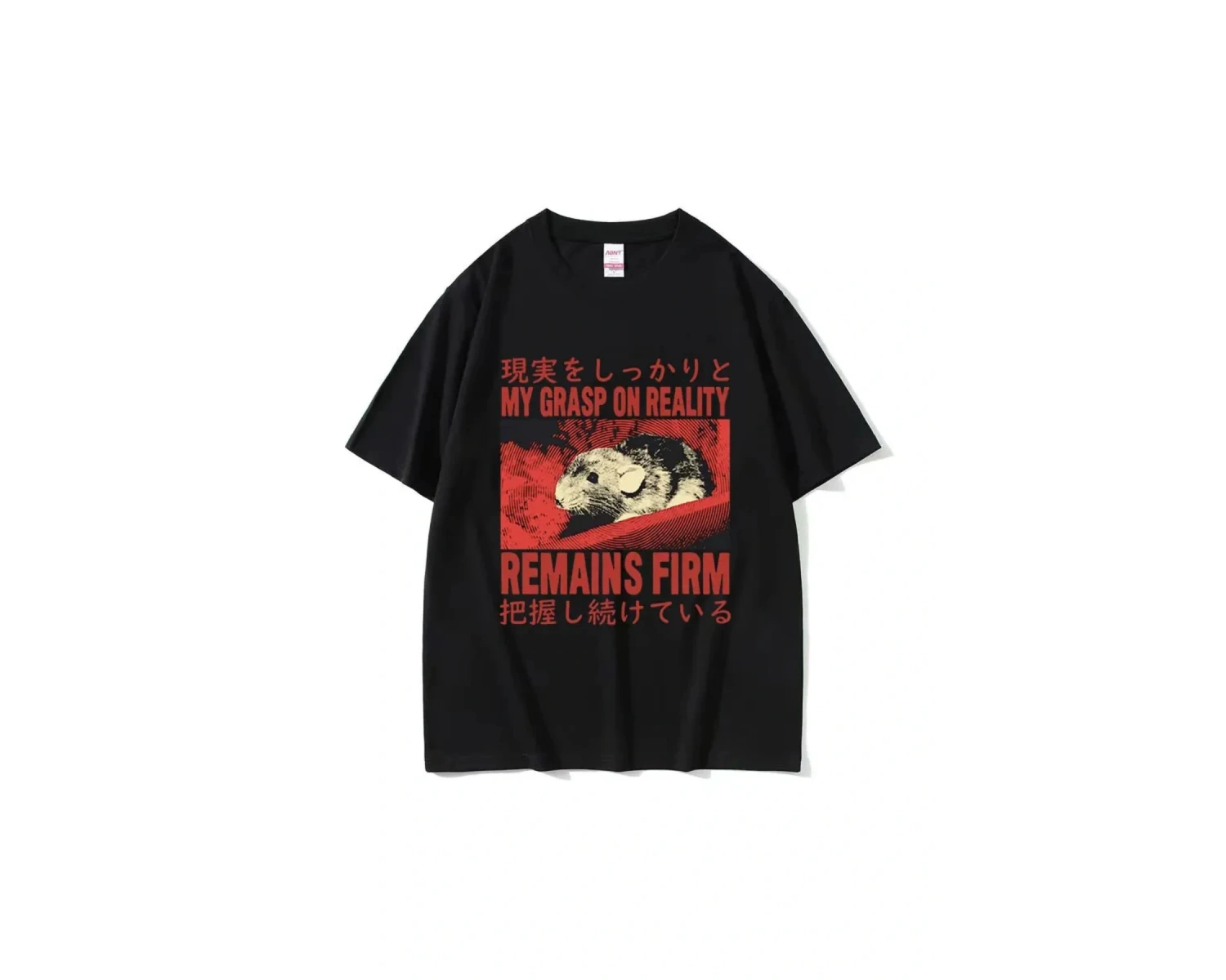 Siyah Komik Peynir Yiyen Makinesi Japon Sıçan Grafik ler Vintage