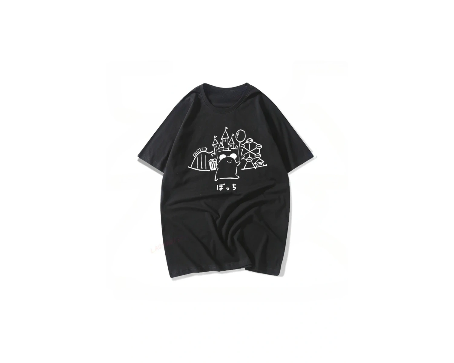 Siyah Komik Sloganı Im Late for Work Mizah Vintage Japonya Kanji Hiçbir Fikir Baskılı T Sh