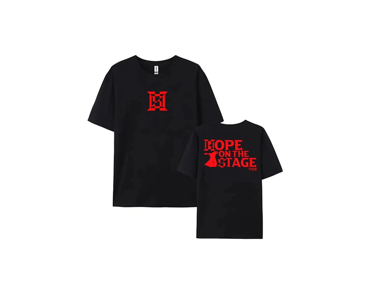 Siyah Kore Şarkıcı J-Hope Sahnede Turu Unisex Sokak Grafik Hi