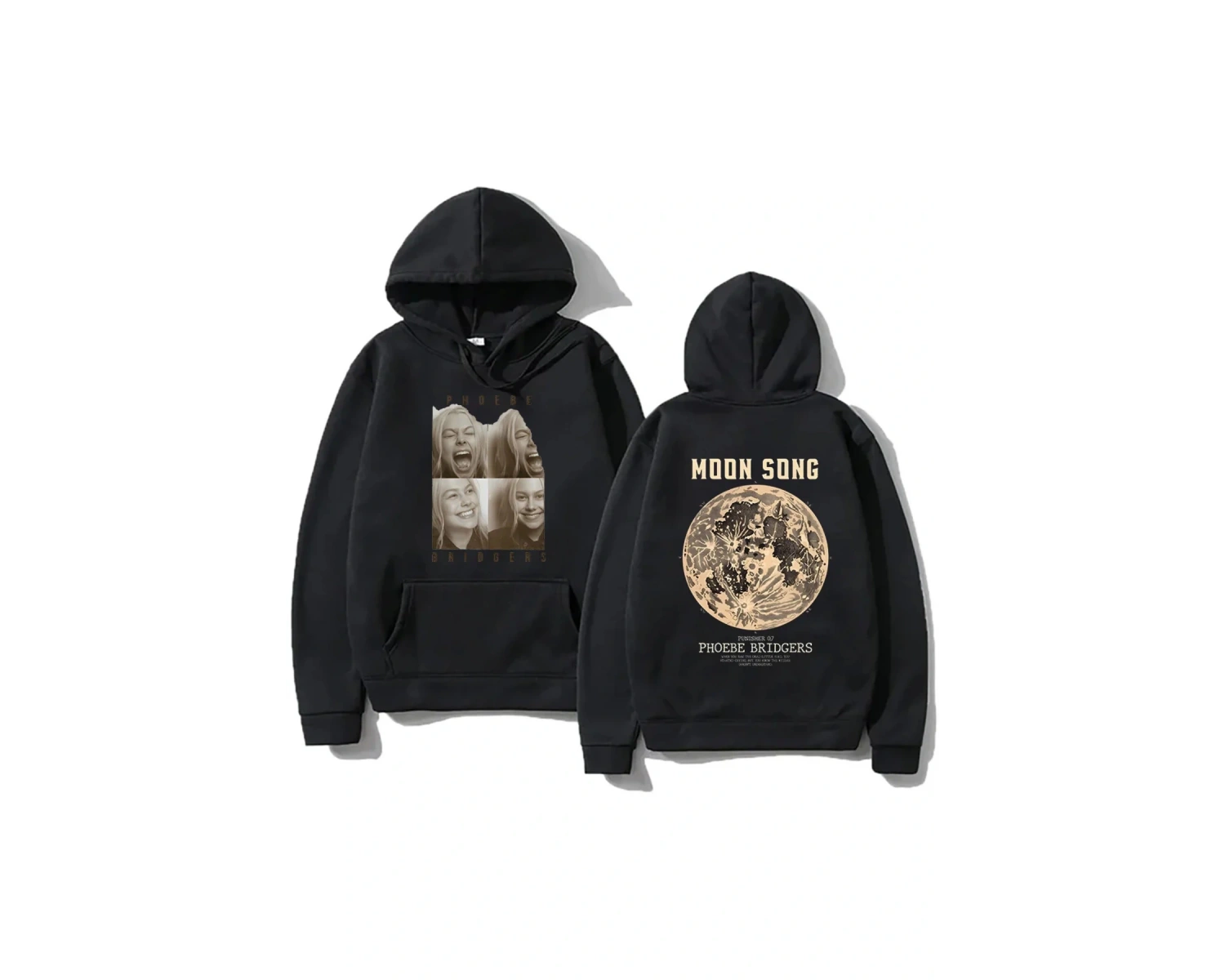 Siyah Moda rahat Hoodies Phoebe bripocket Indie halk Unisex Hoody ile boy yönlü y