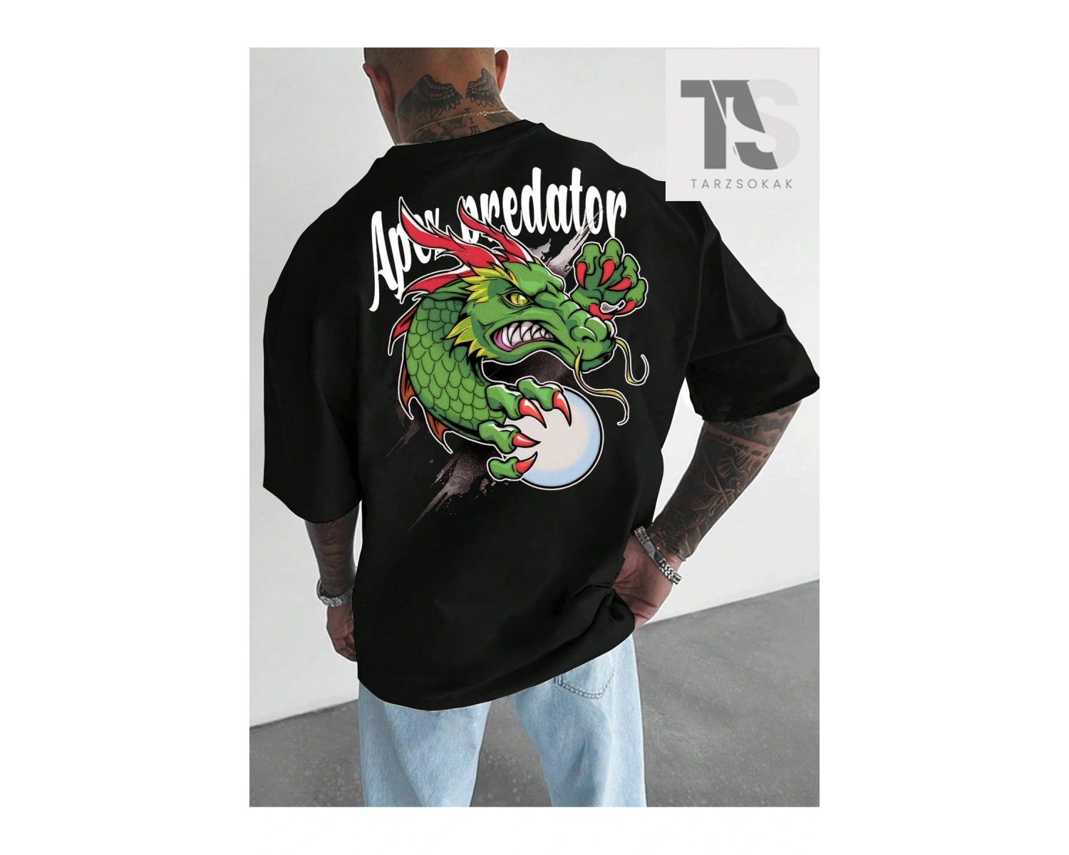 Siyah Örme Yuvarlak Yaka Kısa Kollu Erkek Tişört