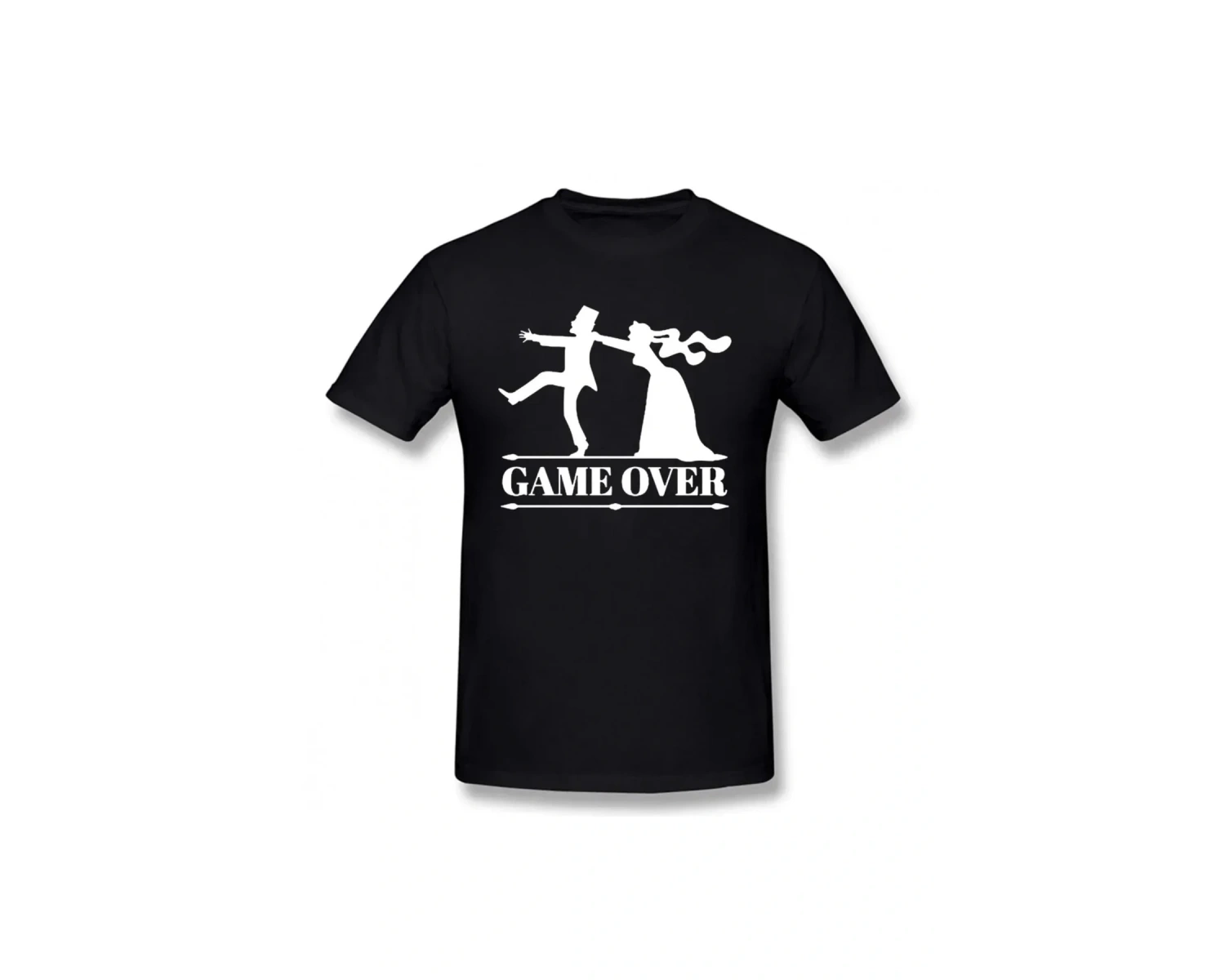 Siyah Oyun Bitti Gelin Damat Bekarlığa Veda Partisi Komik Tshirt Cam