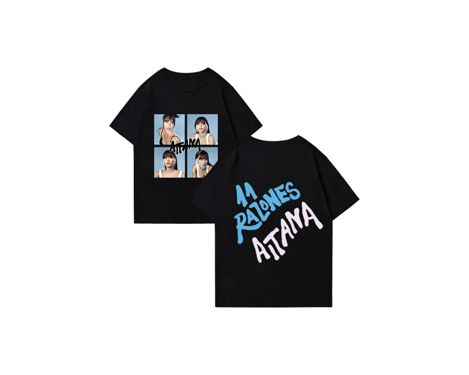 Siyah Şarkıcı Aitana Ocana baskılı Retro Hip Hop Grafik