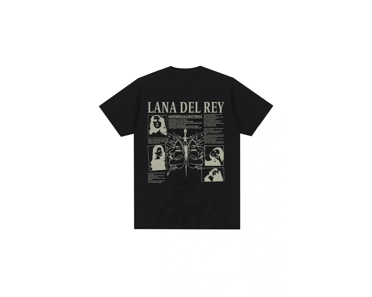 Siyah Şarkıcı Lana Del Rey Baskı Hip Hop leri Streetwear Harajuku kı