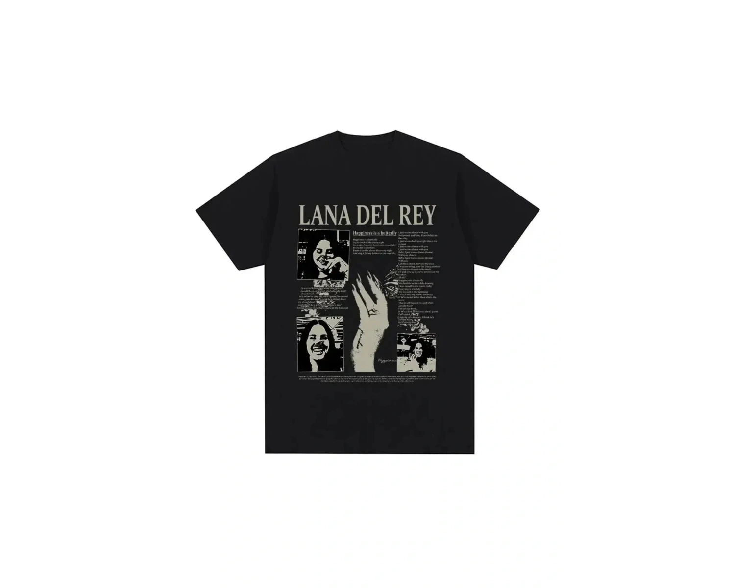 Siyah Şarkıcı Lana Del Rey Baskı Hip Hop leri Streetwear Harajuku kı