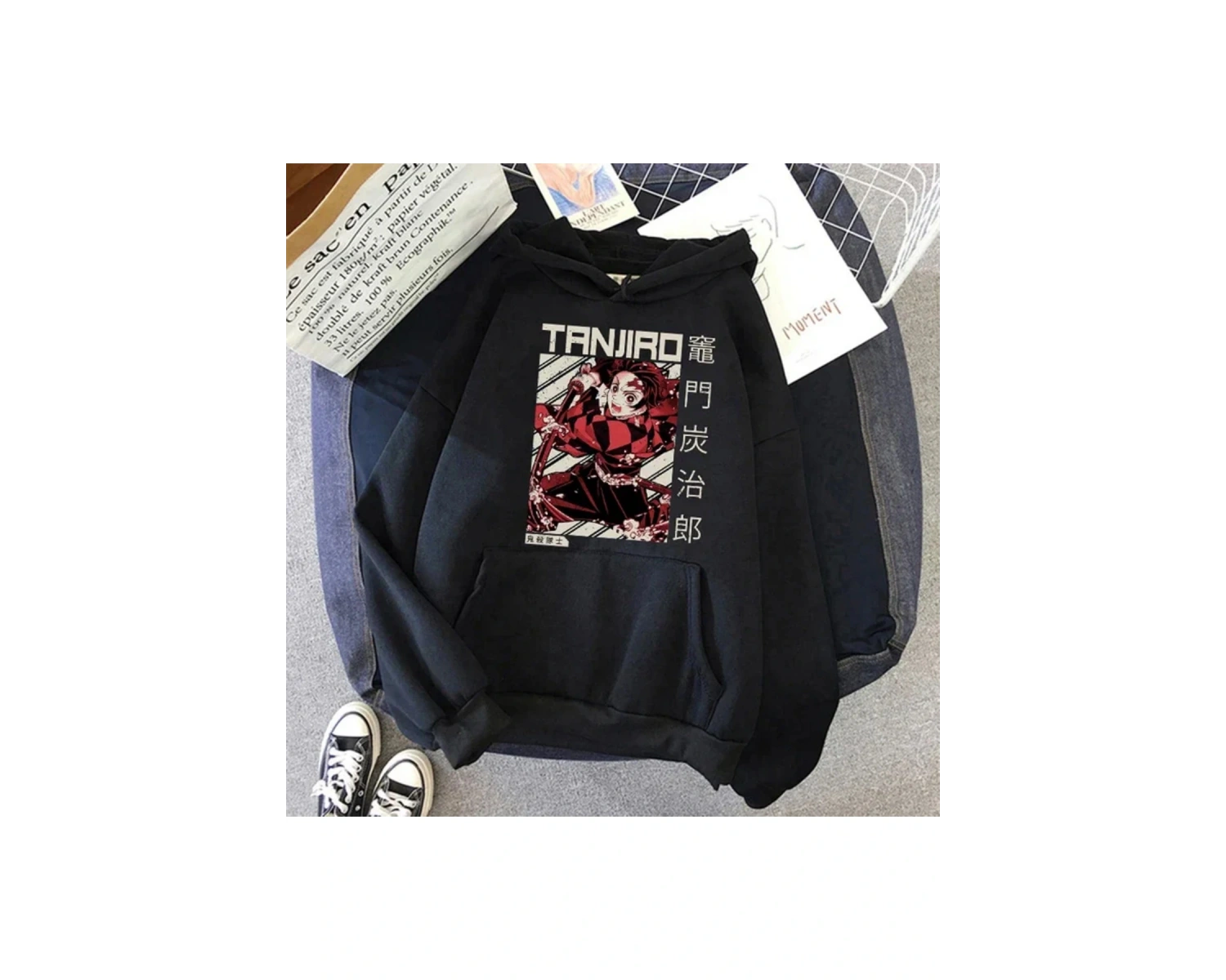 Siyah Sevimli Nezuko Anime baskı kadın şeytan Manga