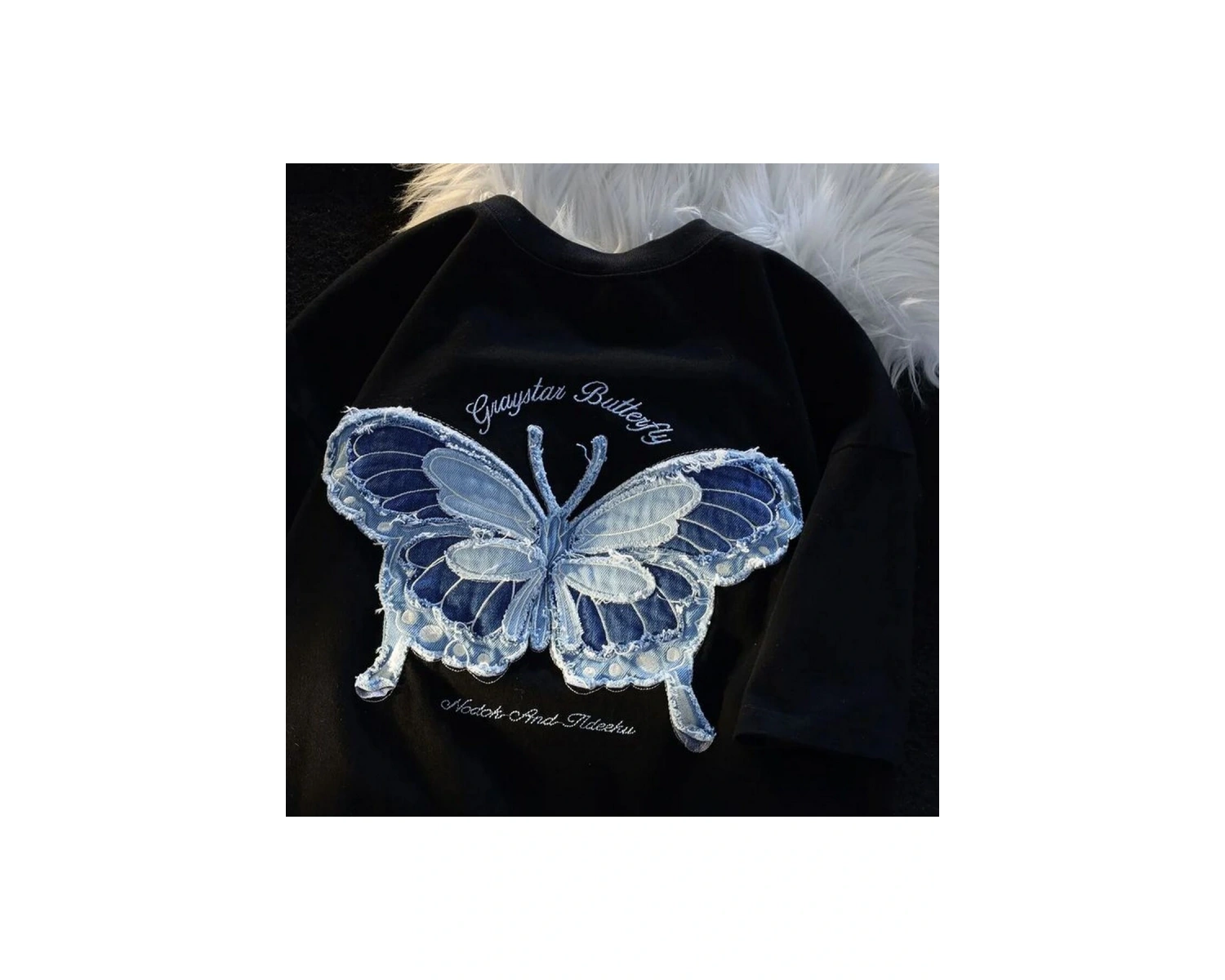 SİYAH T SHIRT YILDIZ DESENLİ