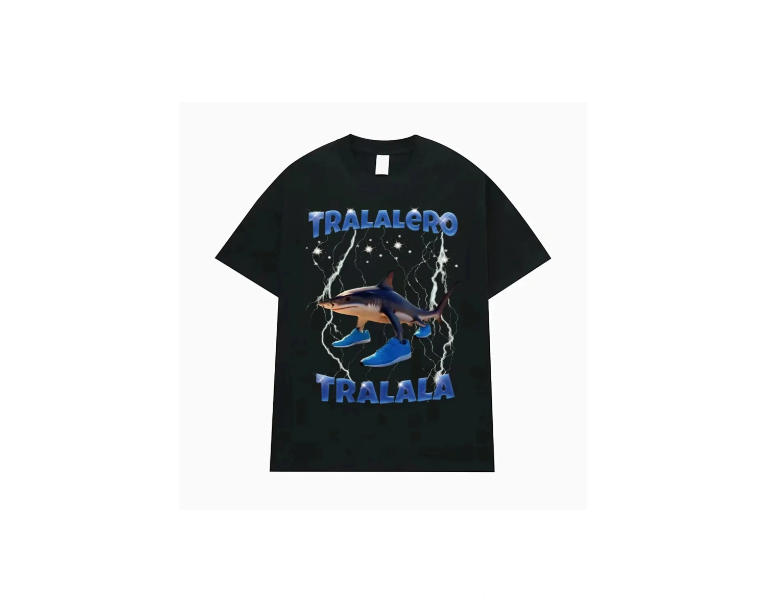 Siyah Tralalero Tralala Komik Köpekbalığı Meme Hediyeler Gotik Vintage T-s