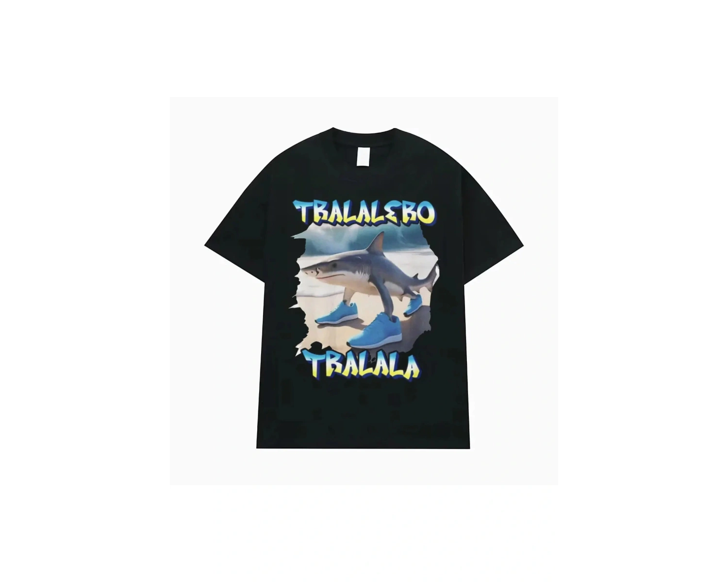 Siyah Tralalero Tralala Komik Köpekbalığı Meme Hediyeler Gotik Vintage T-s