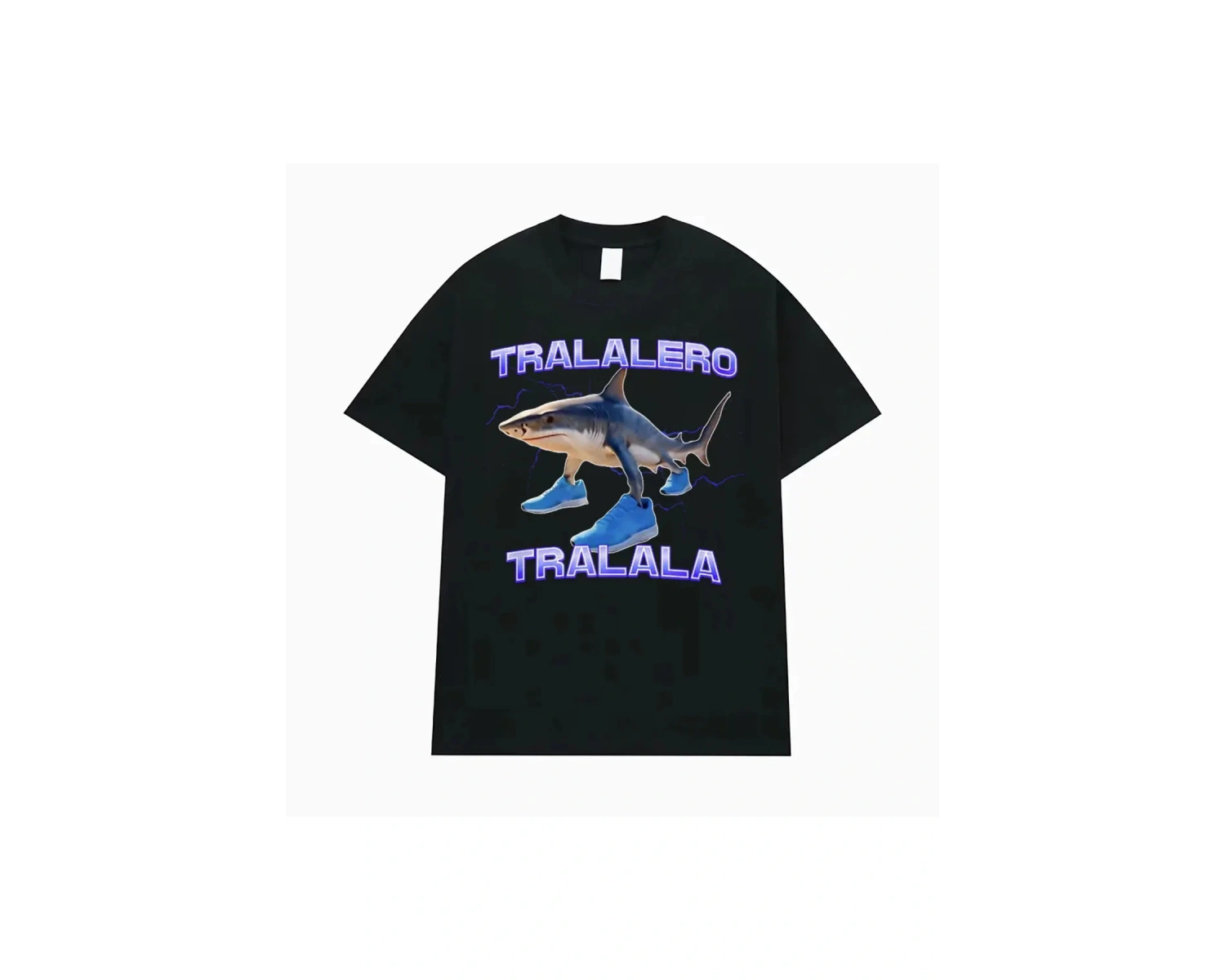 Siyah Tralalero Tralala Komik Köpekbalığı Meme Hediyeler Gotik Vintage T-s
