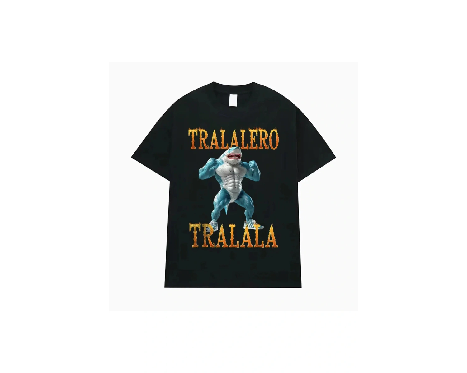 Siyah Tralalero Tralala Komik Köpekbalığı Meme Hediyeler Gotik Vintage T-s