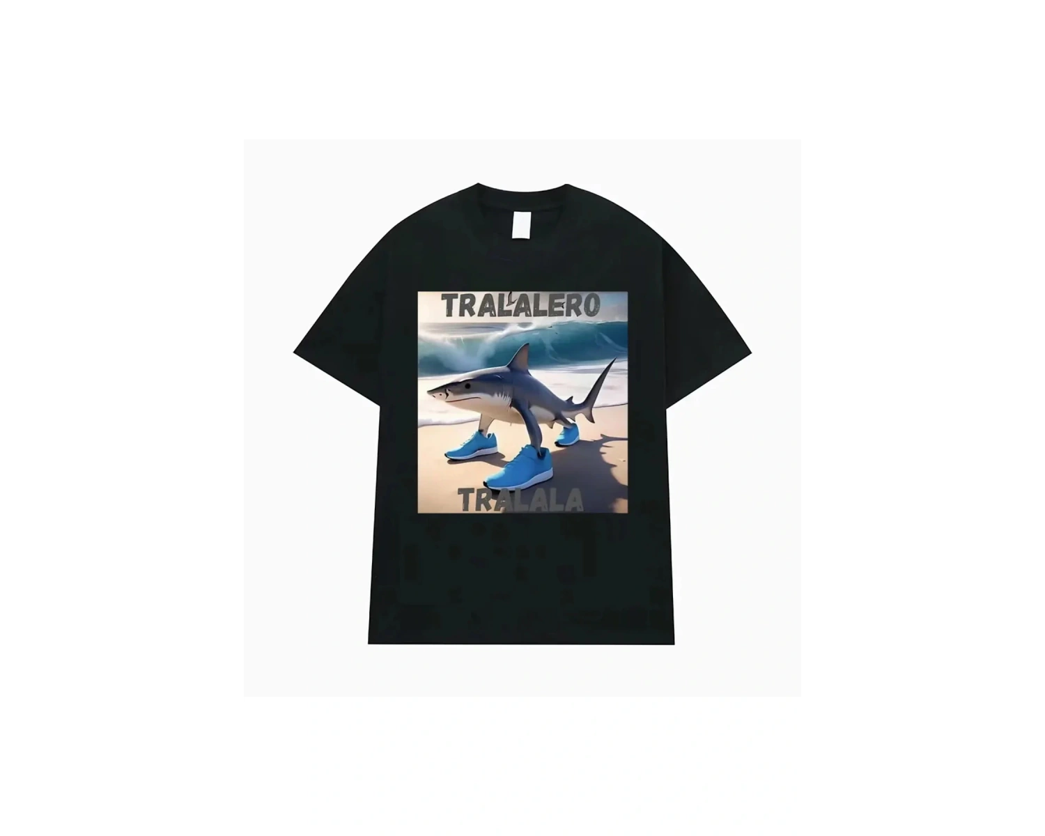 Siyah Tralalero Tralala Komik Köpekbalığı Meme Hediyeler Gotik Vintage T-s