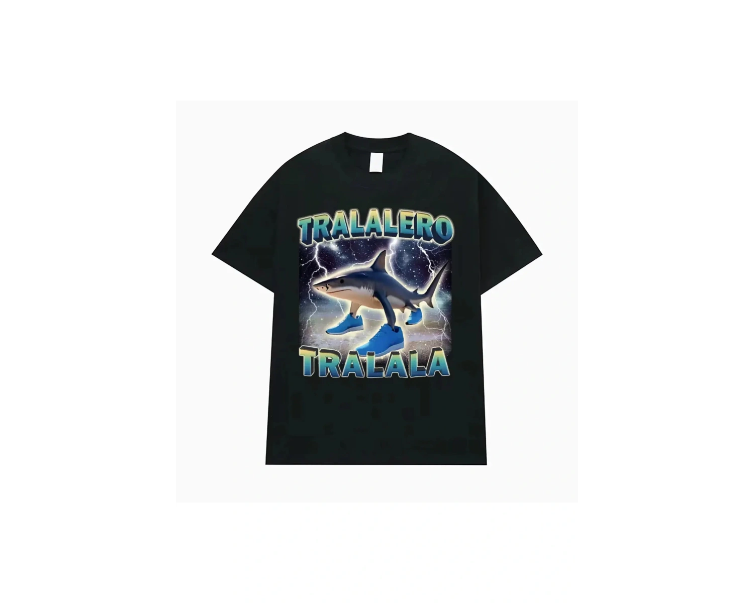 Siyah Tralalero Tralala Komik Köpekbalığı Meme Hediyeler Gotik Vintage T-s