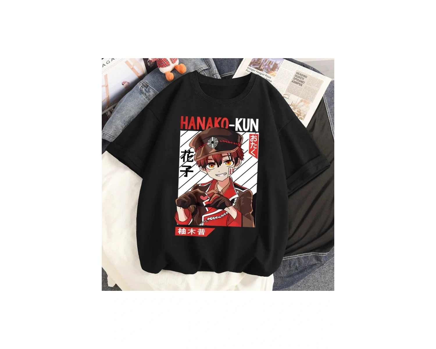 Siyah Tuvalet Bağlı Hanako Kun Kore Nefes Grafik Y2k Grunge Grafik Grunge