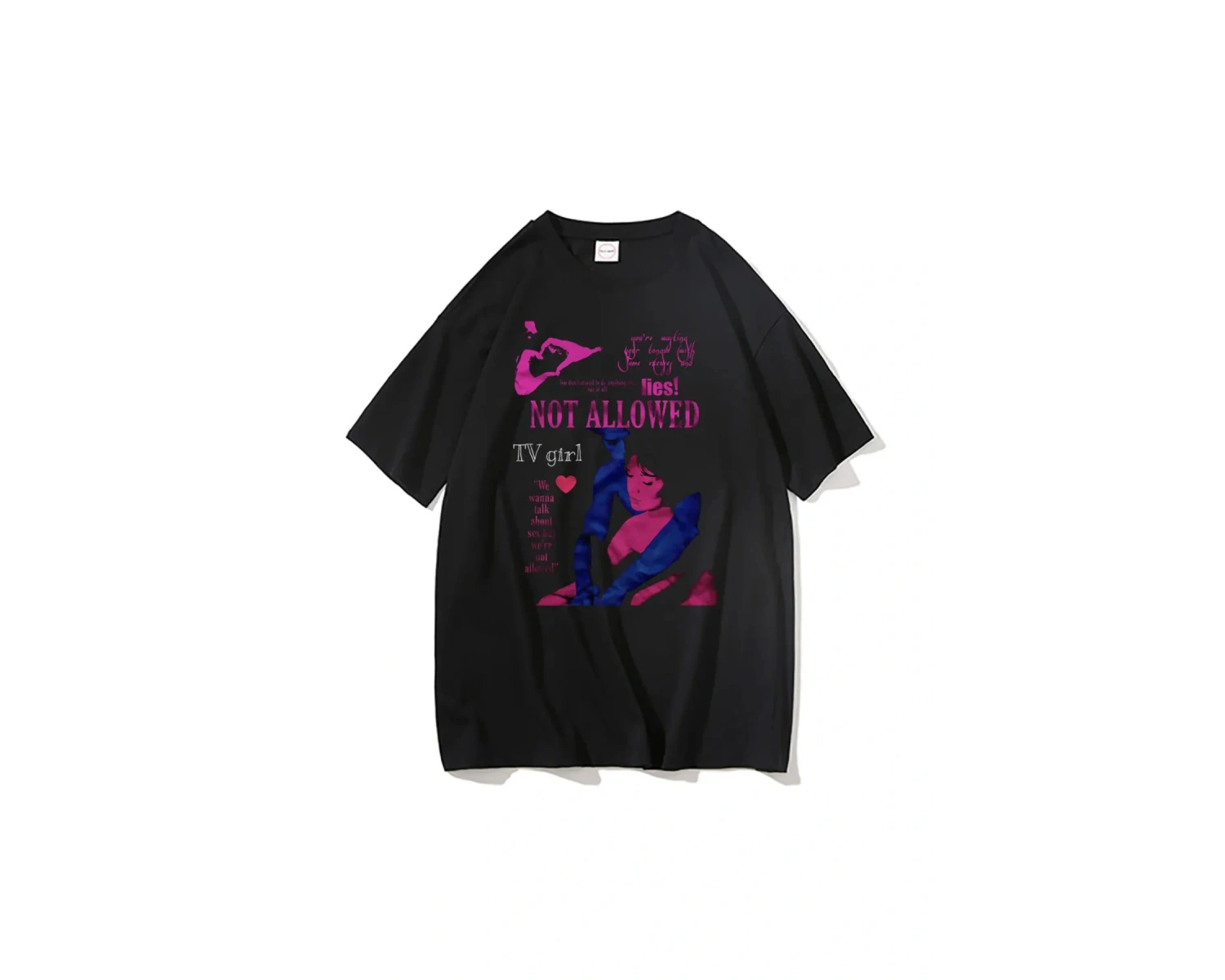 Siyah TV Tshirt Unisex Fransız Çıkış Albümü Hediye Indie Müzik Fan Tee Severler Rock Ba