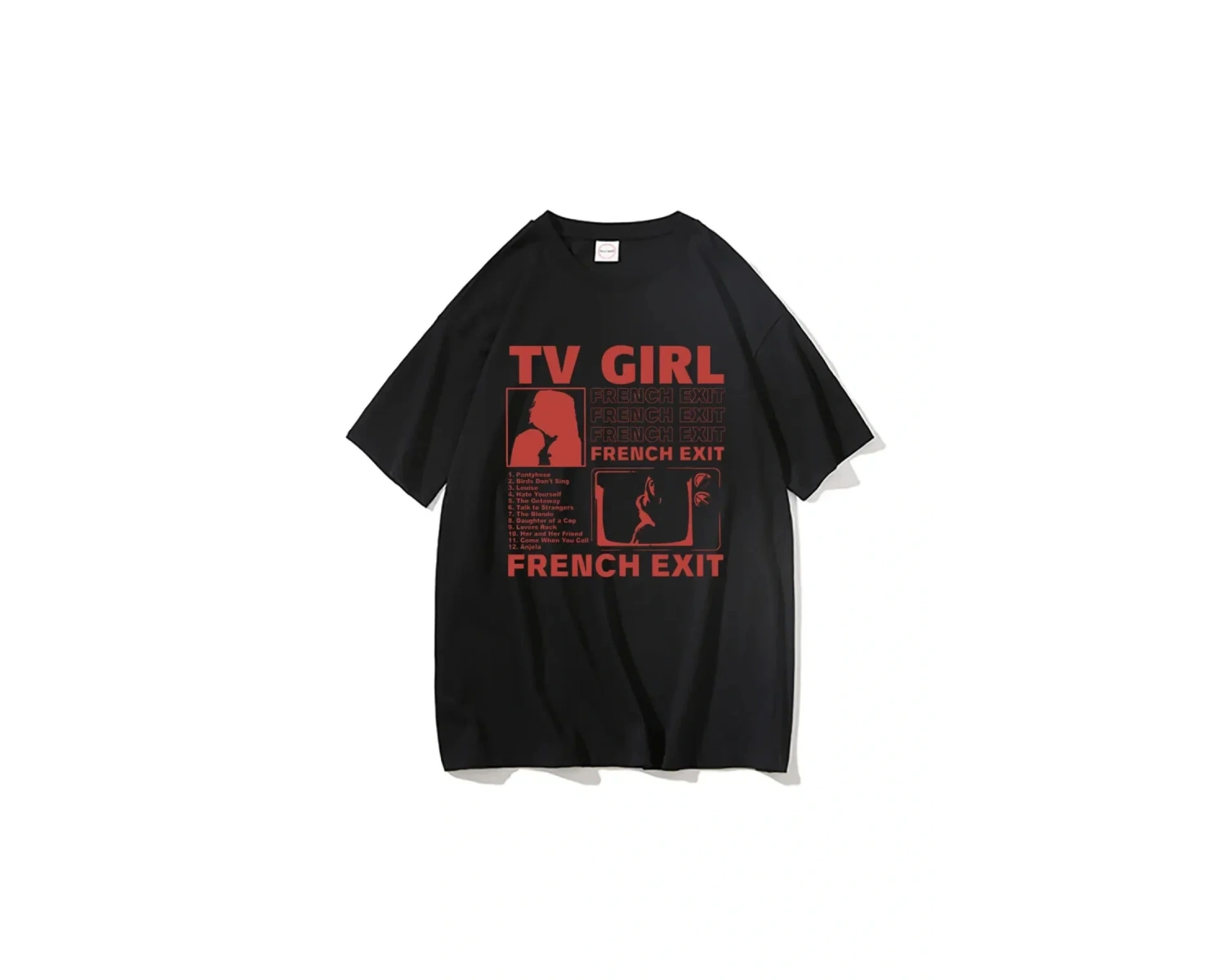 Siyah TV Tshirt Unisex Fransız Çıkış Albümü Hediye Indie Müzik Fan Tee Severler Rock Ba