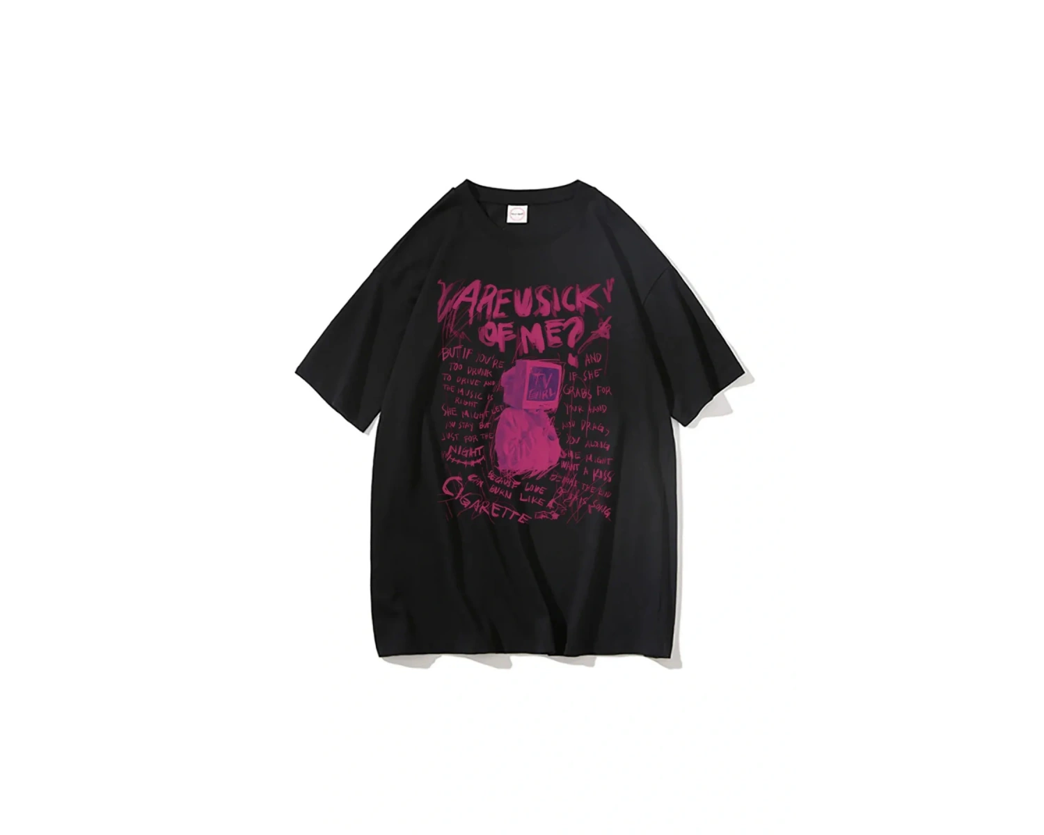 Siyah TV Tshirt Unisex Fransız Çıkış Albümü Hediye Indie Müzik Fan Tee Severler Rock Ba