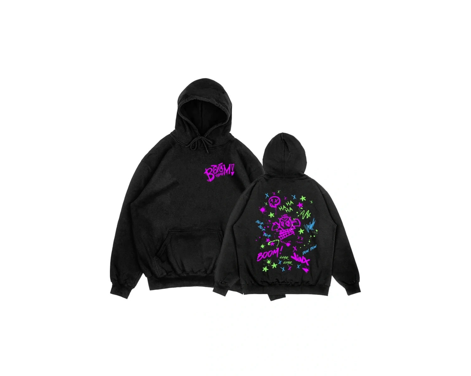 Siyah Unisex Arcane Jinx Boom Maymun Kapüşonlular video oyunu