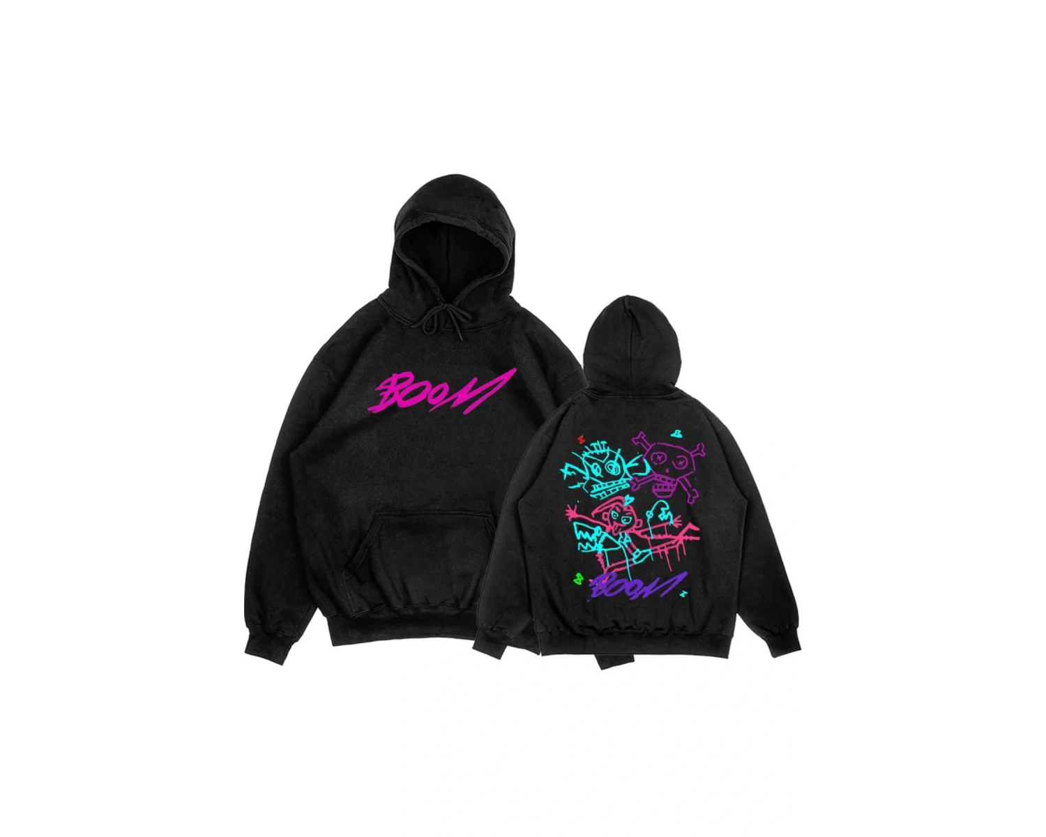 Siyah Unisex Arcane Jinx Boom Maymun Kapüşonlular video oyunu