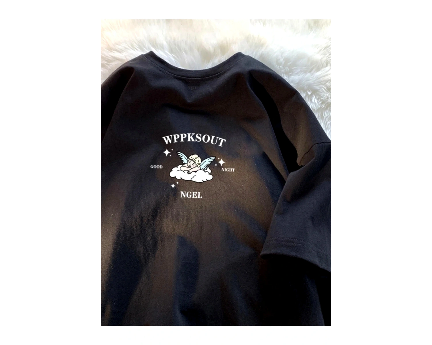 Siyah Yaz Trendi Yaz Üst Hong Kong Faionable Grafik Tees Unisex Ca