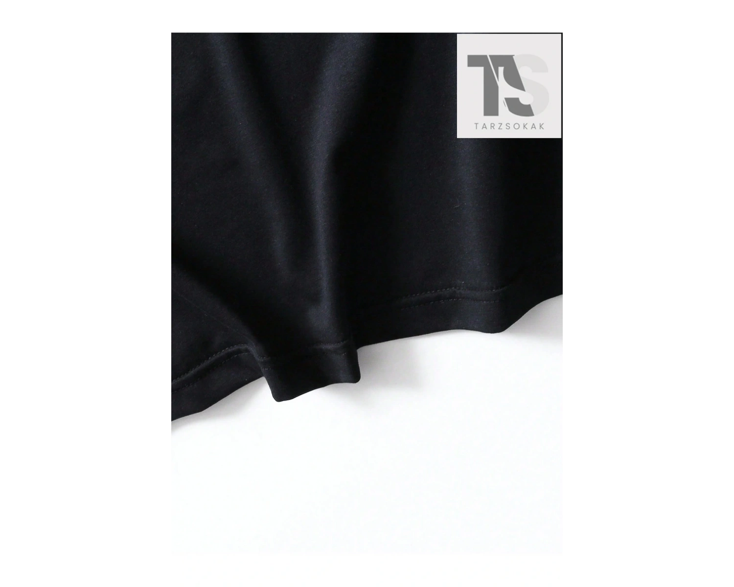 Siyah Yuvarlak Yaka Yazılı Baskılı Oversize Erkek Örme Tişört