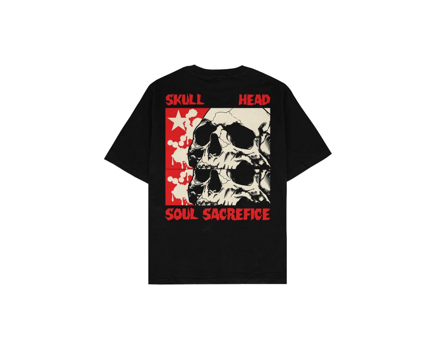 Skull Head Siyah Oversize Unisex T-shirt