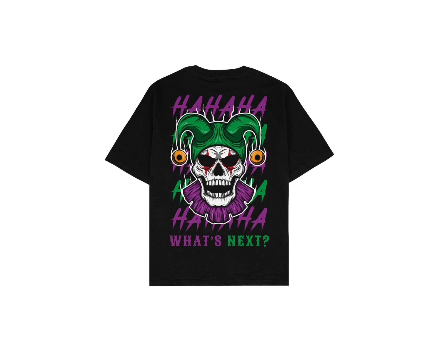 Skull Joker Siyah Oversize Unisex T-shirt