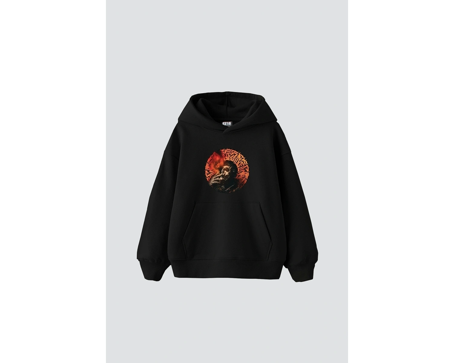 Skull Man Smoke Baskılı Oversize Unisex Premium Beyaz
