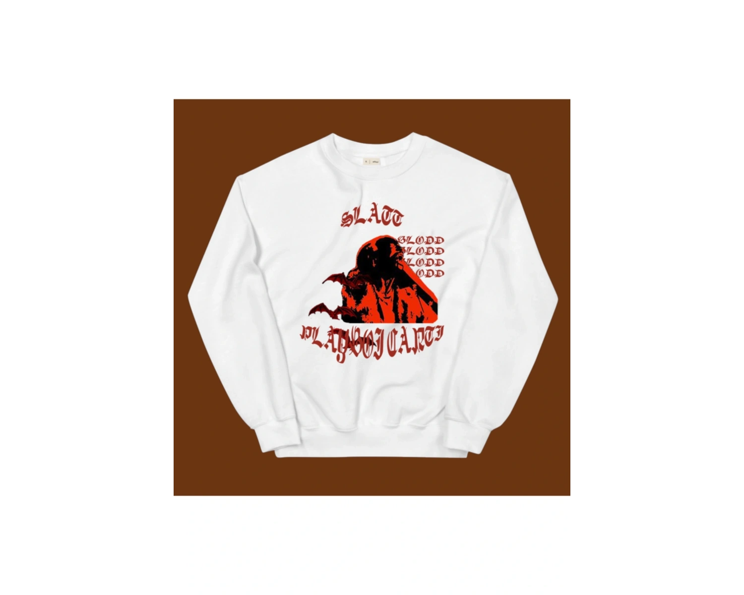 Slatted Playboi Carti Sweatshirt Beyaz