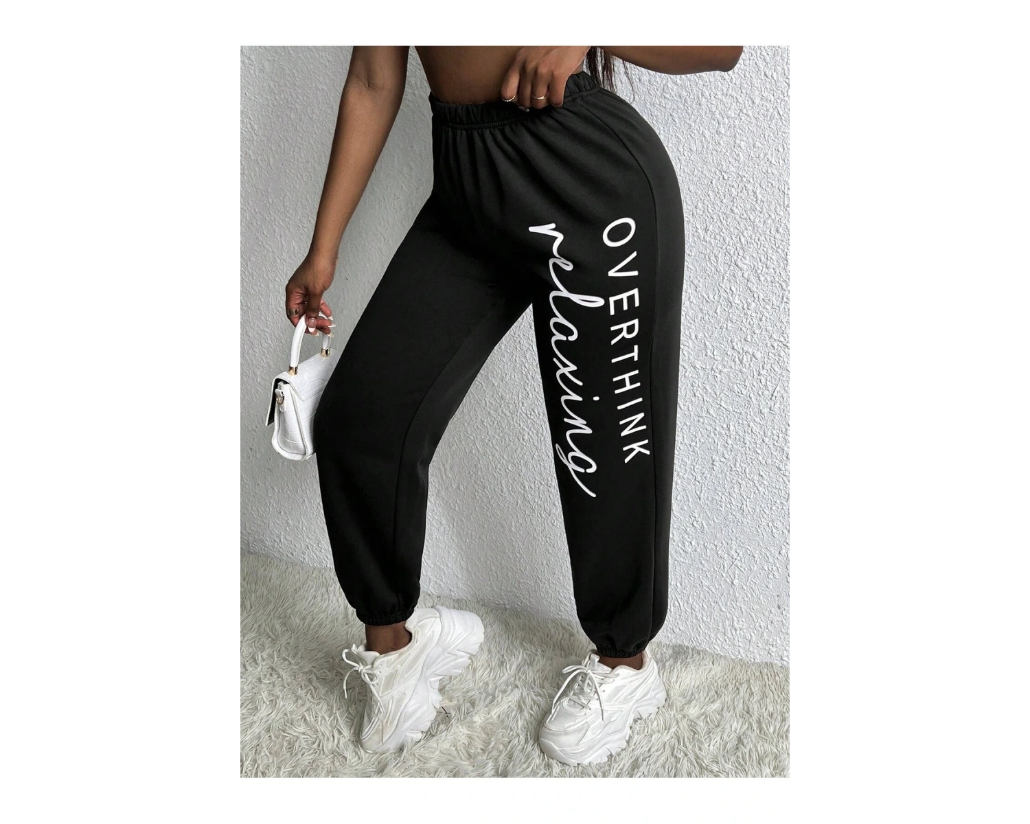 Slayr Letter Graphic Elastic Waist 4 Mevsim Eşofman