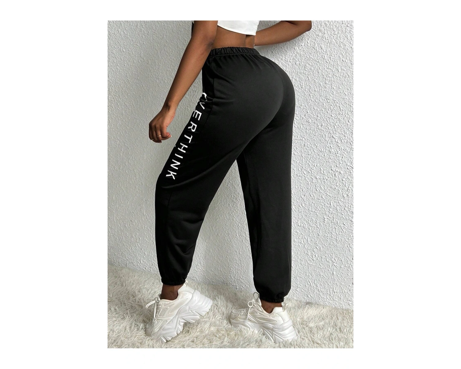 Slayr Letter Graphic Elastic Waist 4 Mevsim Eşofman