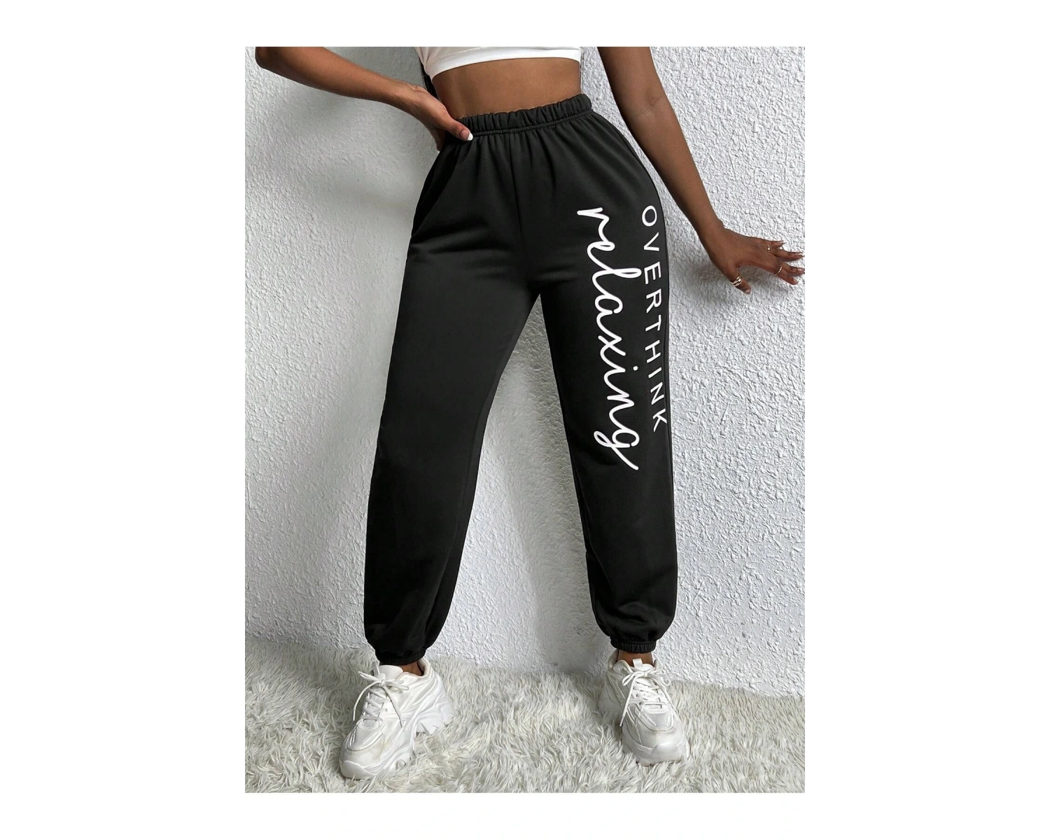 Slayr Letter Graphic Elastic Waist 4 Mevsim Eşofman