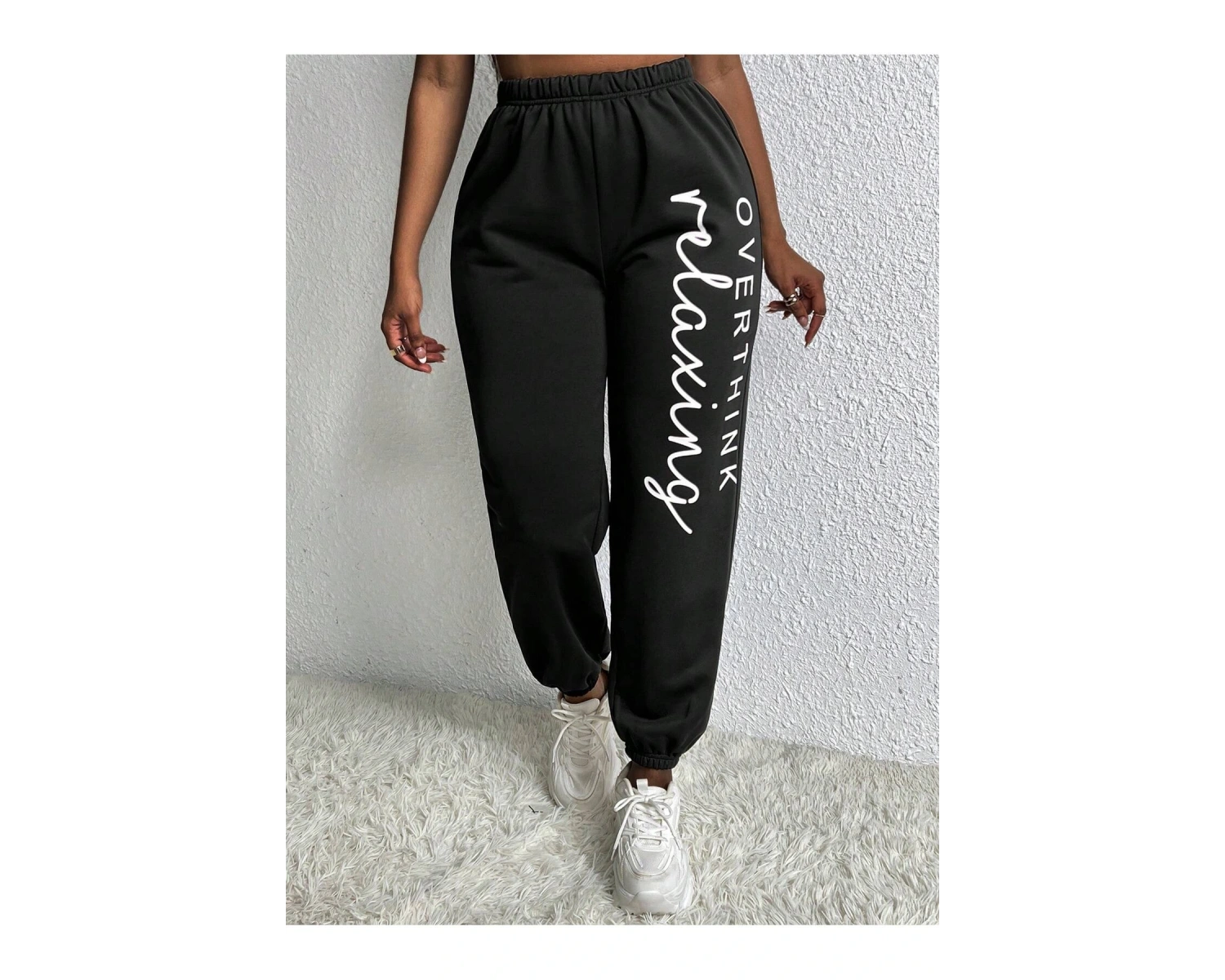 Slayr Letter Graphic Elastic Waist 4 Mevsim Eşofman