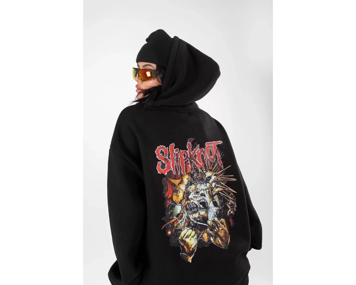 Slipknot Sırt Baskılı Beyaz Oversize Unisex