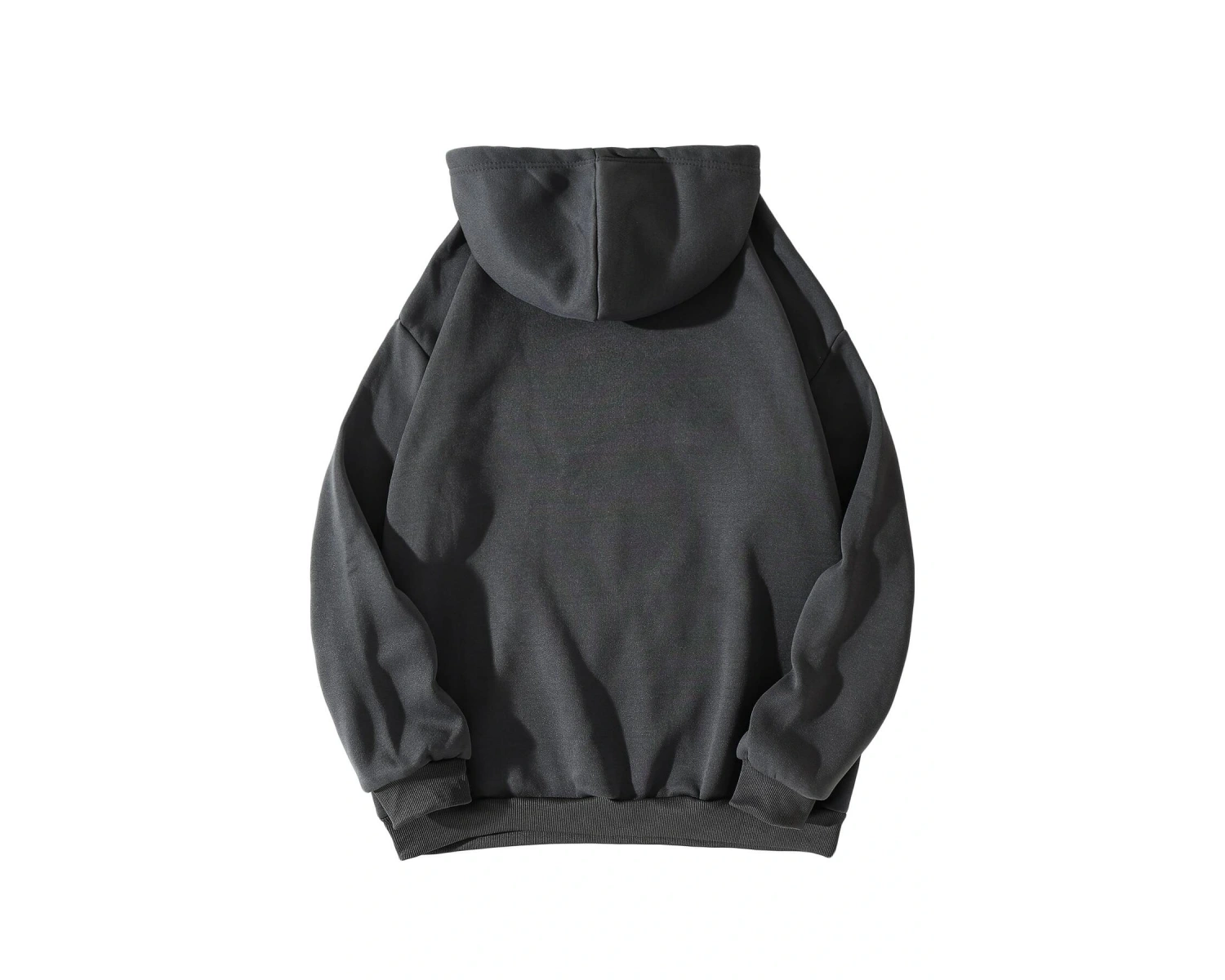 Slogan And Butterfly Print Drawstring Kangaroo Pocket Hoodie Gri