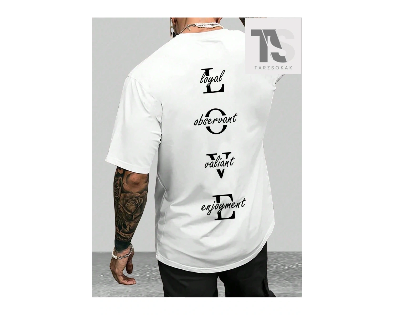 Slogan Baskılı Kısa Kollu Erkek Tişört