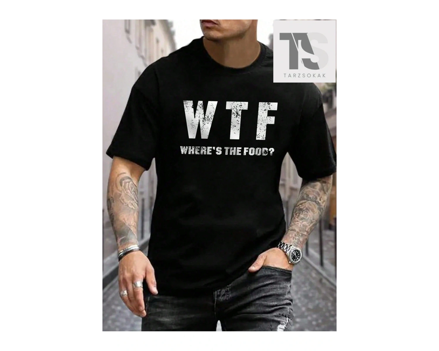 Slogan Baskılı Kısa Kollu Erkek Tişört