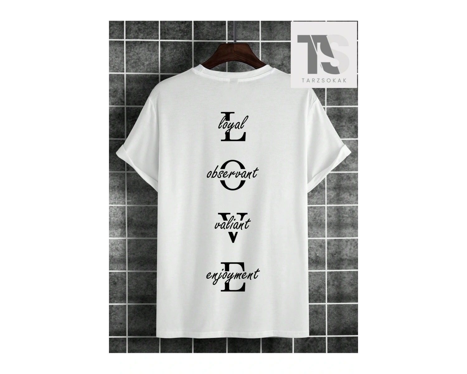 Slogan Baskılı Kısa Kollu Erkek Tişört