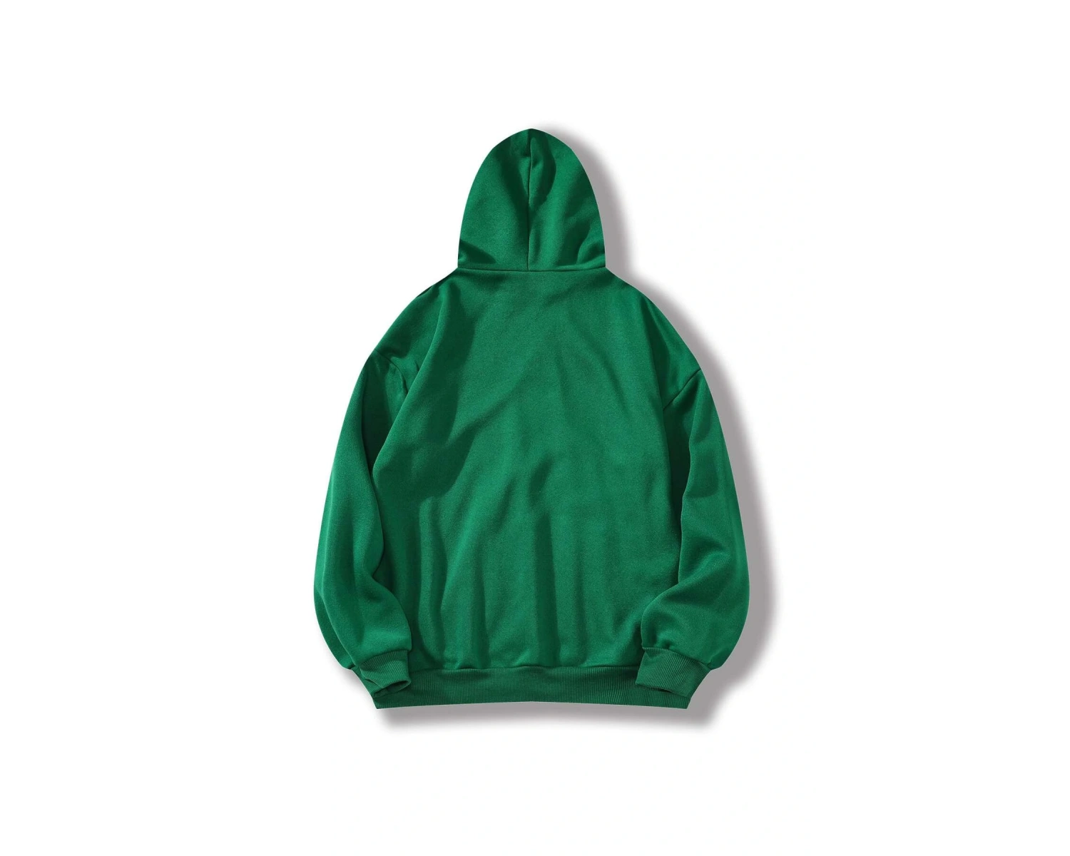 Slogan Grafikli Kanguru Cepli Kapüşonlu Üst Yeşil