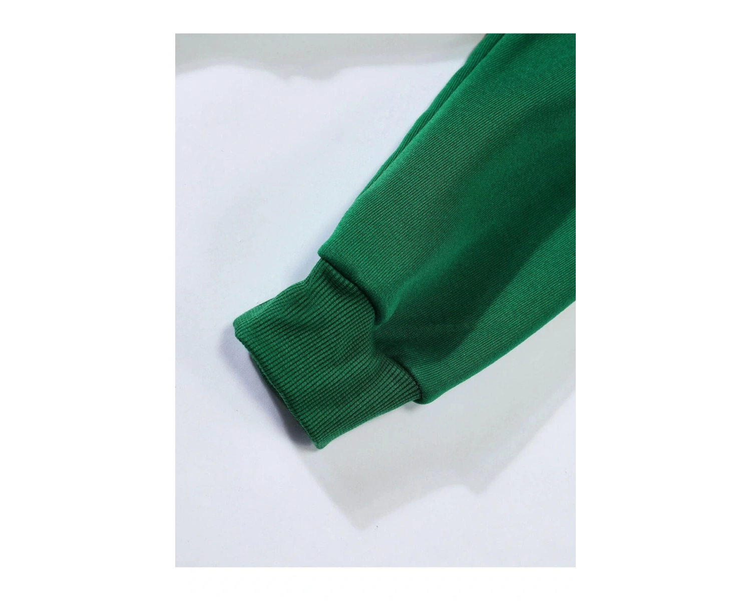 Slogan Grafikli Kanguru Cepli Kapüşonlu Üst Yeşil