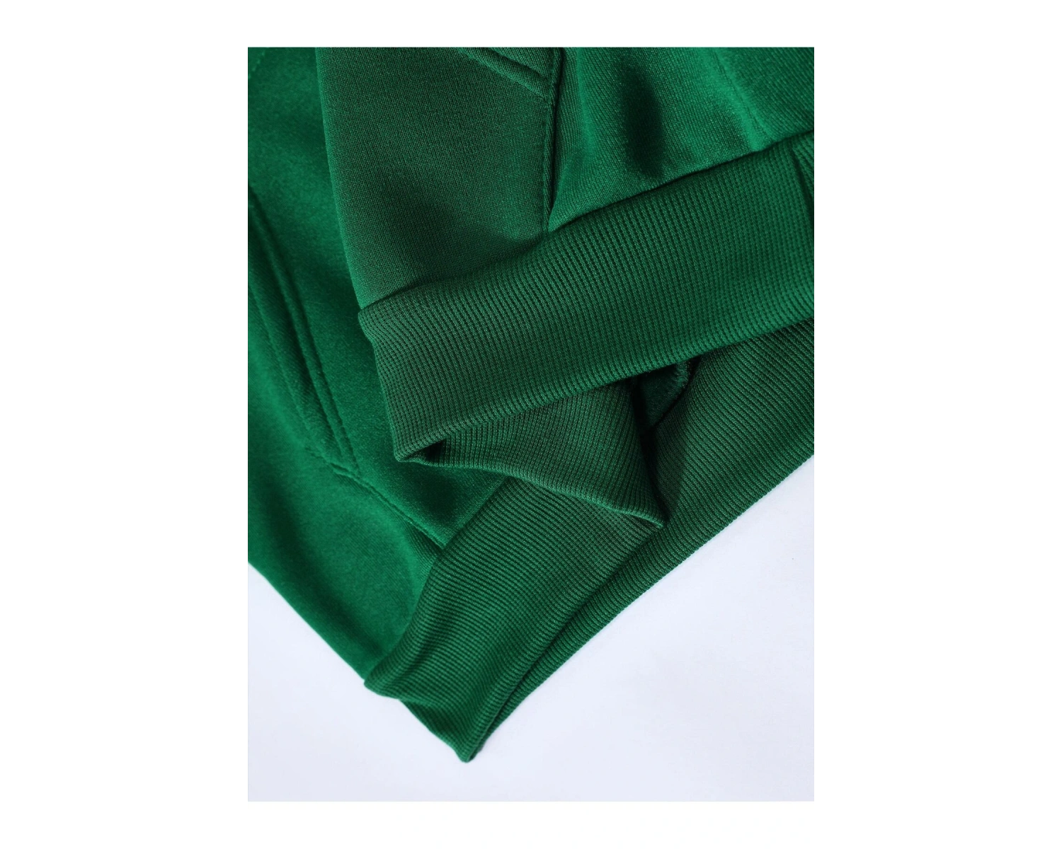 Slogan Grafikli Kanguru Cepli Kapüşonlu Üst Yeşil