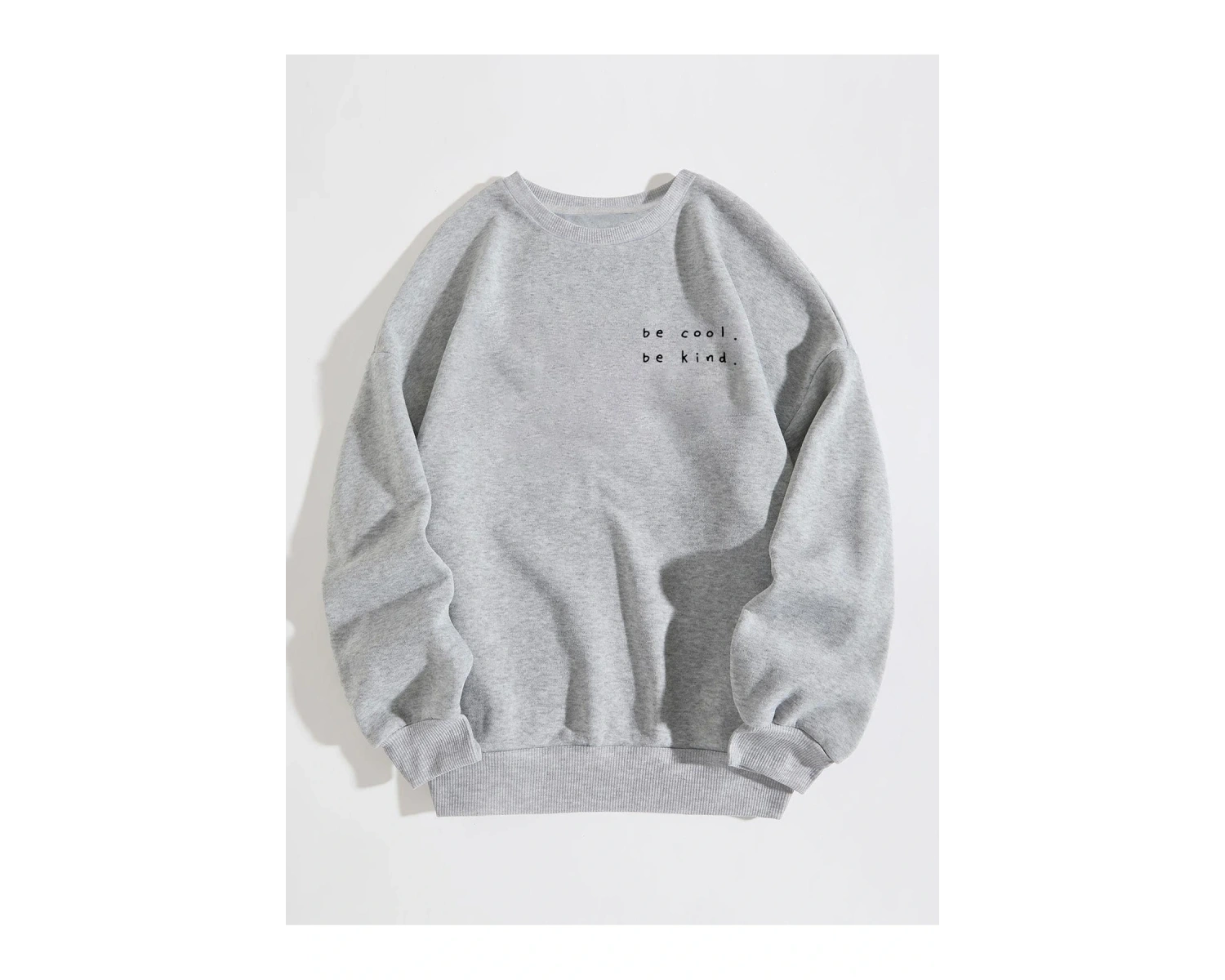 Slogan Grafikli Sweat Gri