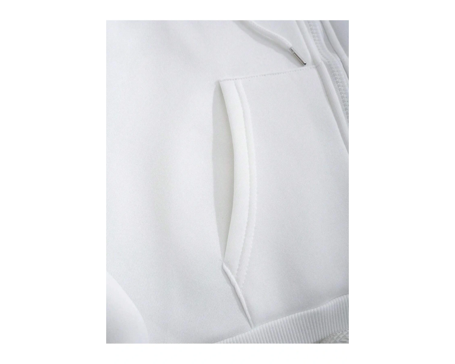 Slogan Graphic Drawstring Lined Kangaroo Pocket Hoodie Beyaz