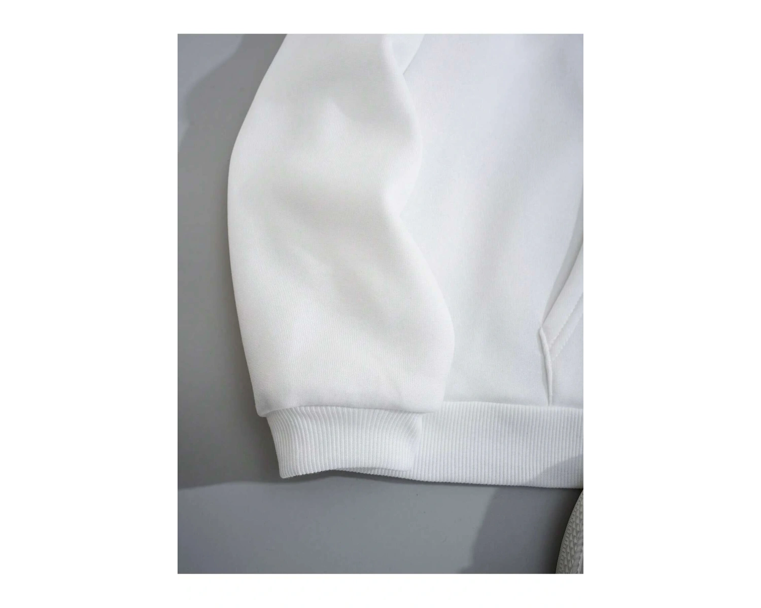 Slogan Graphic Drawstring Lined Kangaroo Pocket Hoodie Beyaz