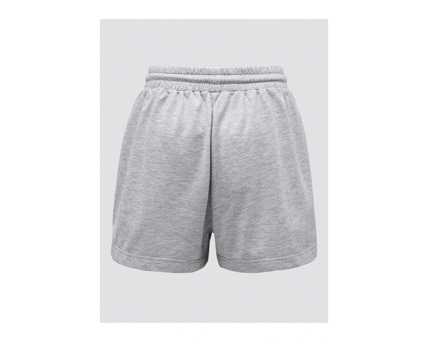 Slogan Graphic Drawstring Waist Track Şort